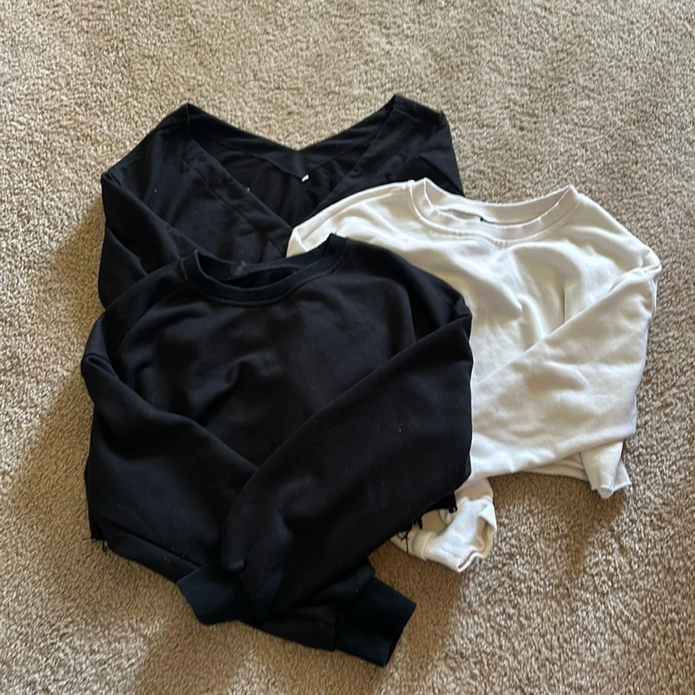 XS SHEIN Basics Bundle • Black & White Tops • Everyday Lounge Lot (Worn)